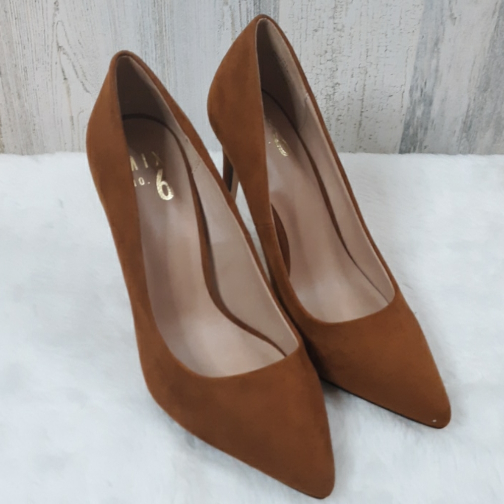 Mix No. 6 Brown Tan Suede Heels Stiletto Size 7